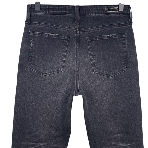 AG Jeans Womens 27 Isabelle Button Up High Rise Straight Crop Raw Step Hem Black - Picture 6 of 9